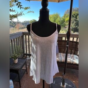 Athleta Gray/White striped workout tank